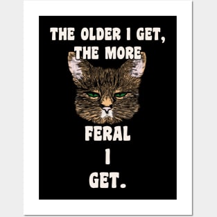Funny Old Sarcastic Birthday Cat Posters and Art